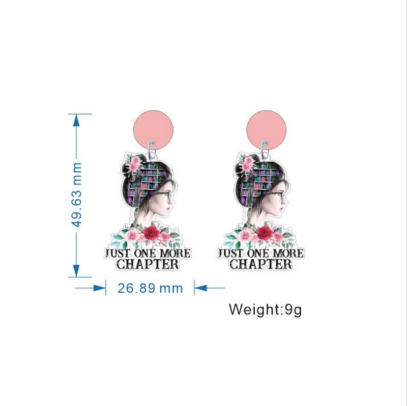 A Girl One More Chapter  Acrylic  Earrings