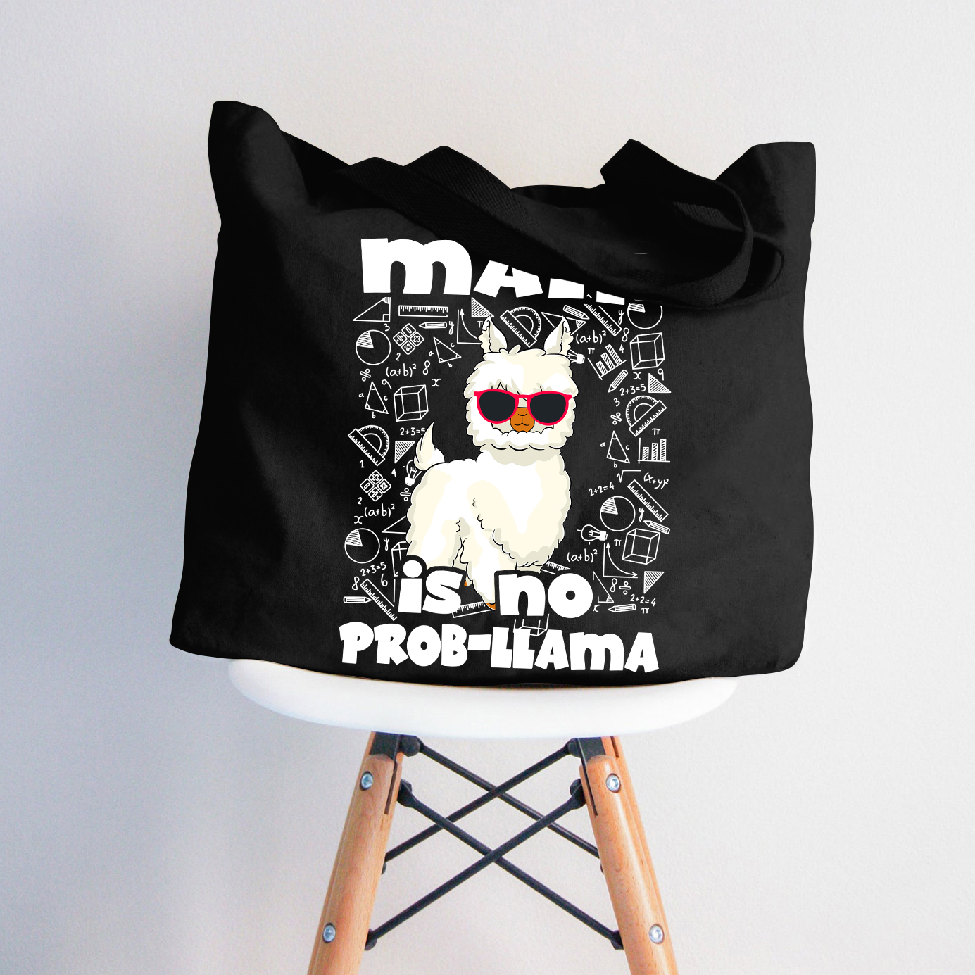 Mathe ist kein Problem-Lama Lehrer Tragetasche mit Reißverschluss
