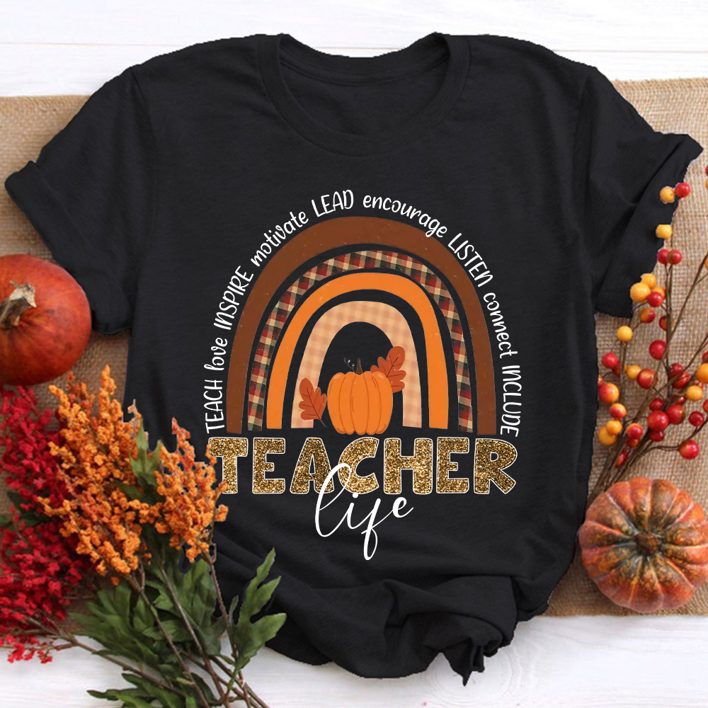 Teach Love Inspire Motivate Lead Encourage Listen Connect Include Teacher T-Shirt