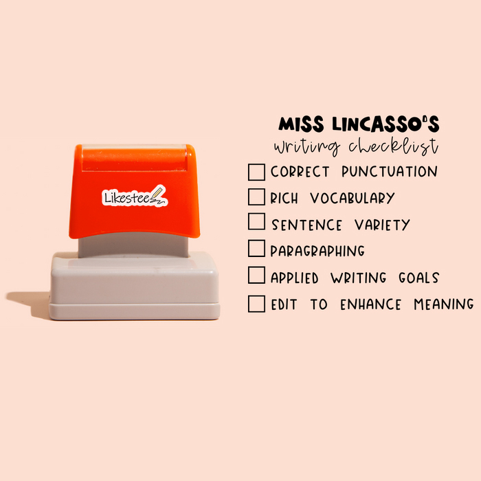 Personalized Writing Checklist Large Rectangle Stamp