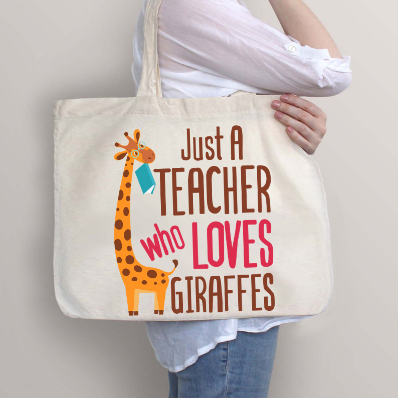 Nur ein Lehrer, der Giraffen liebt Lehrer Tragetasche mit Reißverschluss