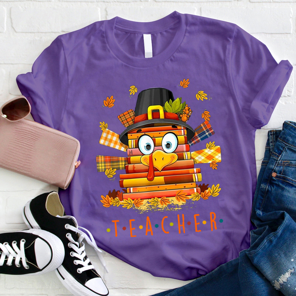 A Book Turkey Gentleman Teacher T-Shirt