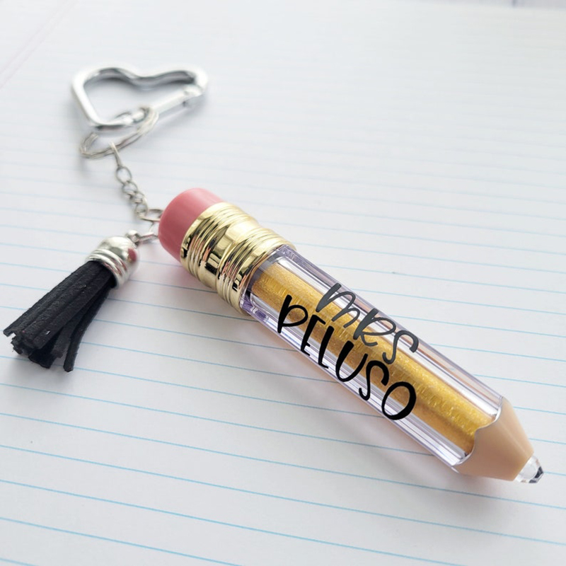 Personalized Teacher Name Acrylic Pencil Keychain （Free Tassel）