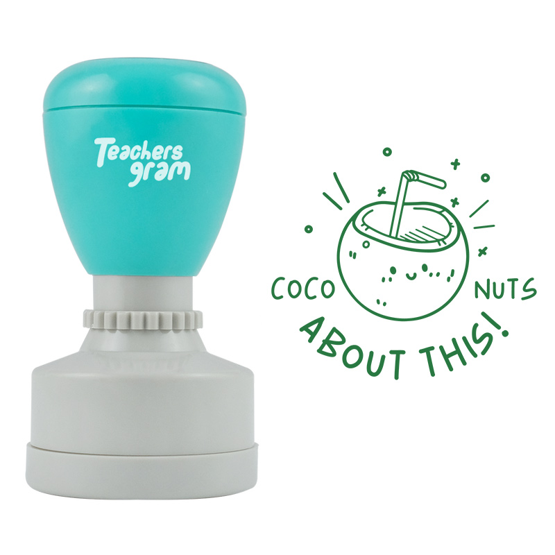 Kokosnüsse darüber Lehrer Stempel