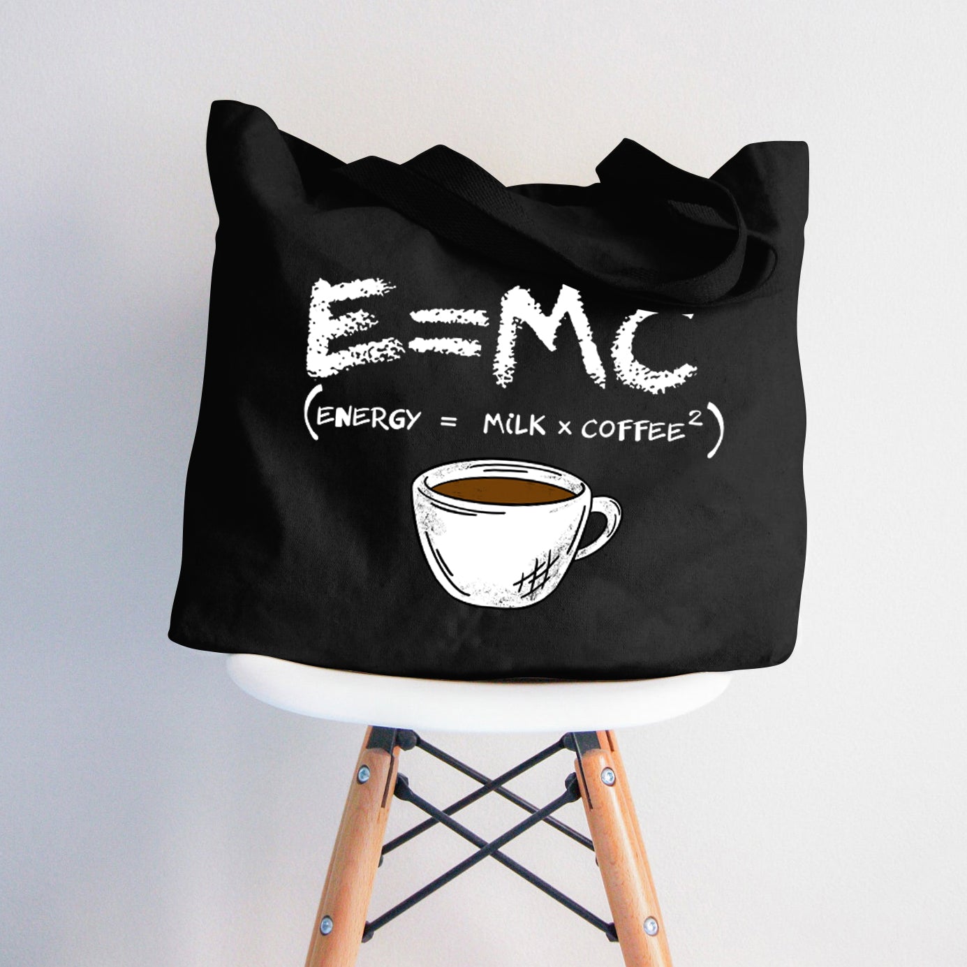 Energie=Milch+Kaffee Lehrer Tragetasche mit Reißverschluss