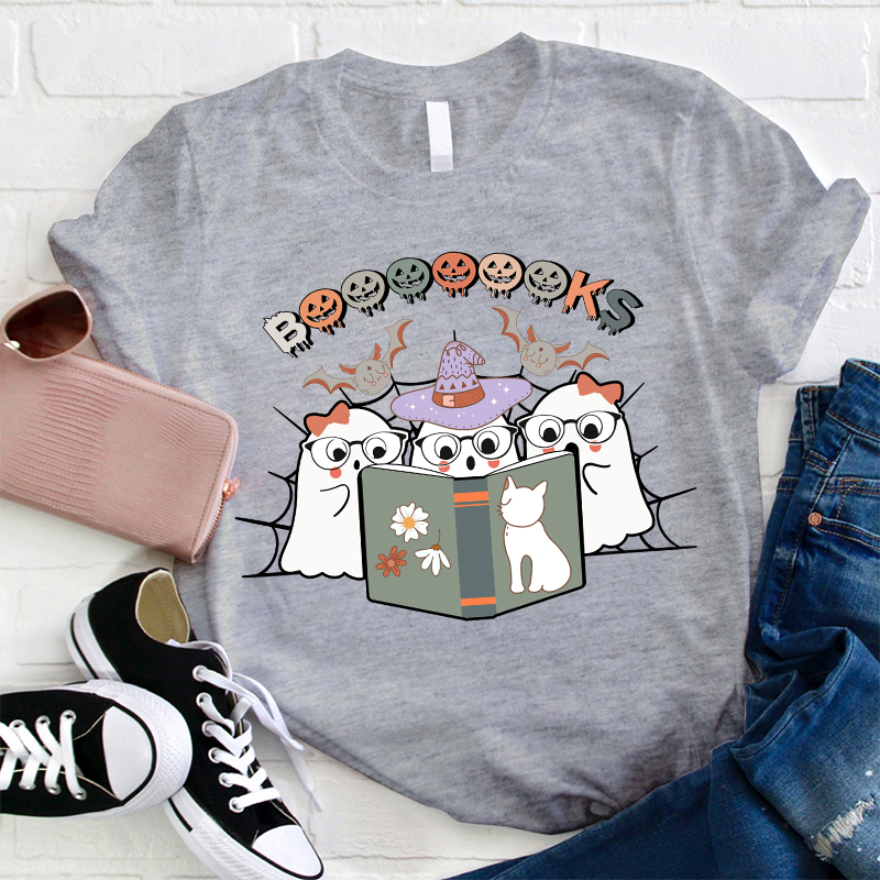 Ghosts Reading Booooooooks Teacher T-Shirt