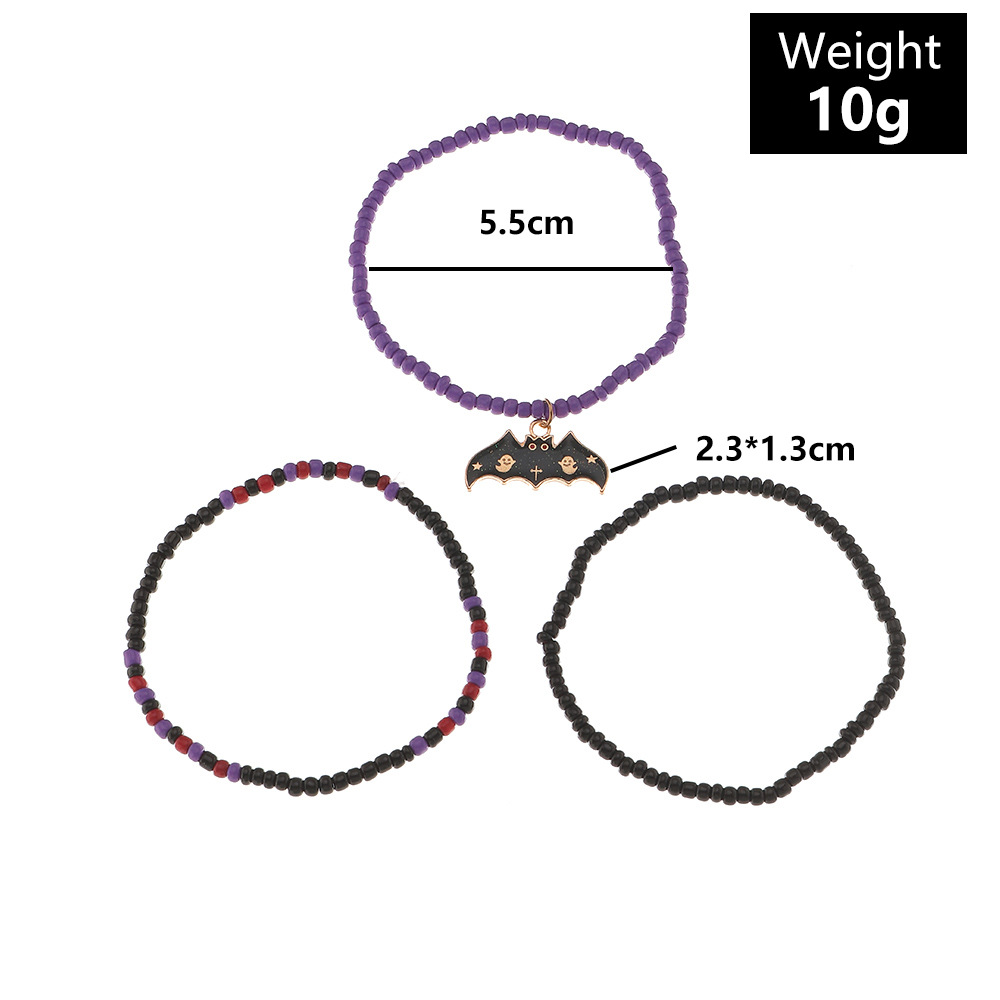 Purple Bat Beaded  Bracelet