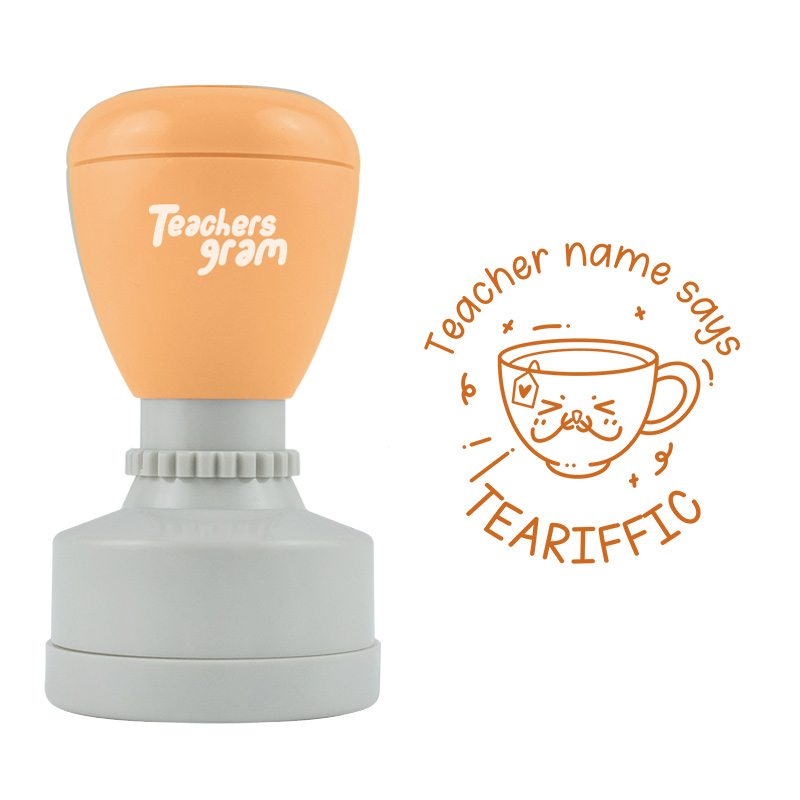 Personalized Teacher Says TEARIFFIC Stamp
