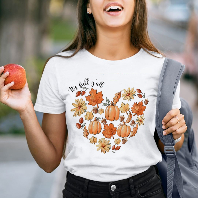 It's Fall Y'all The Heartbeat Of Fall Teacher T-Shirt