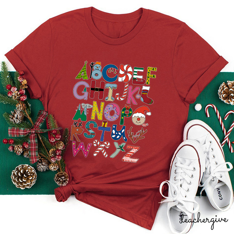 Christmas Alphabet Teacher T-Shirt
