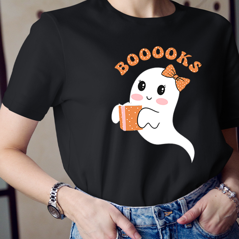 Lovely Ghost Reading Booooks T-Shirt