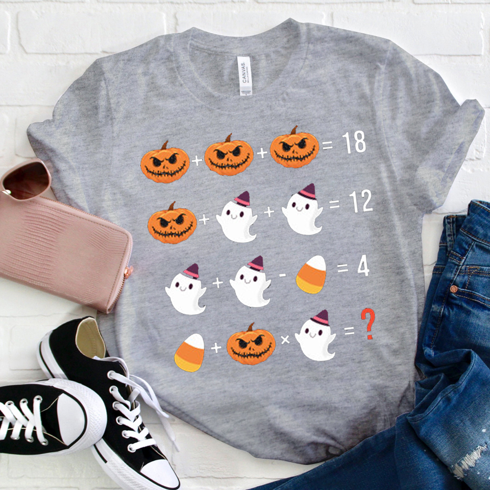 Pumpkin Ghost Candy Corn Mathematics T-Shirt