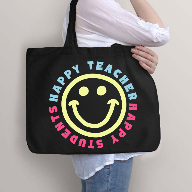 Glücklicher Lehrer, glückliche Schüler Lehrer Tragetasche mit Reißverschluss
