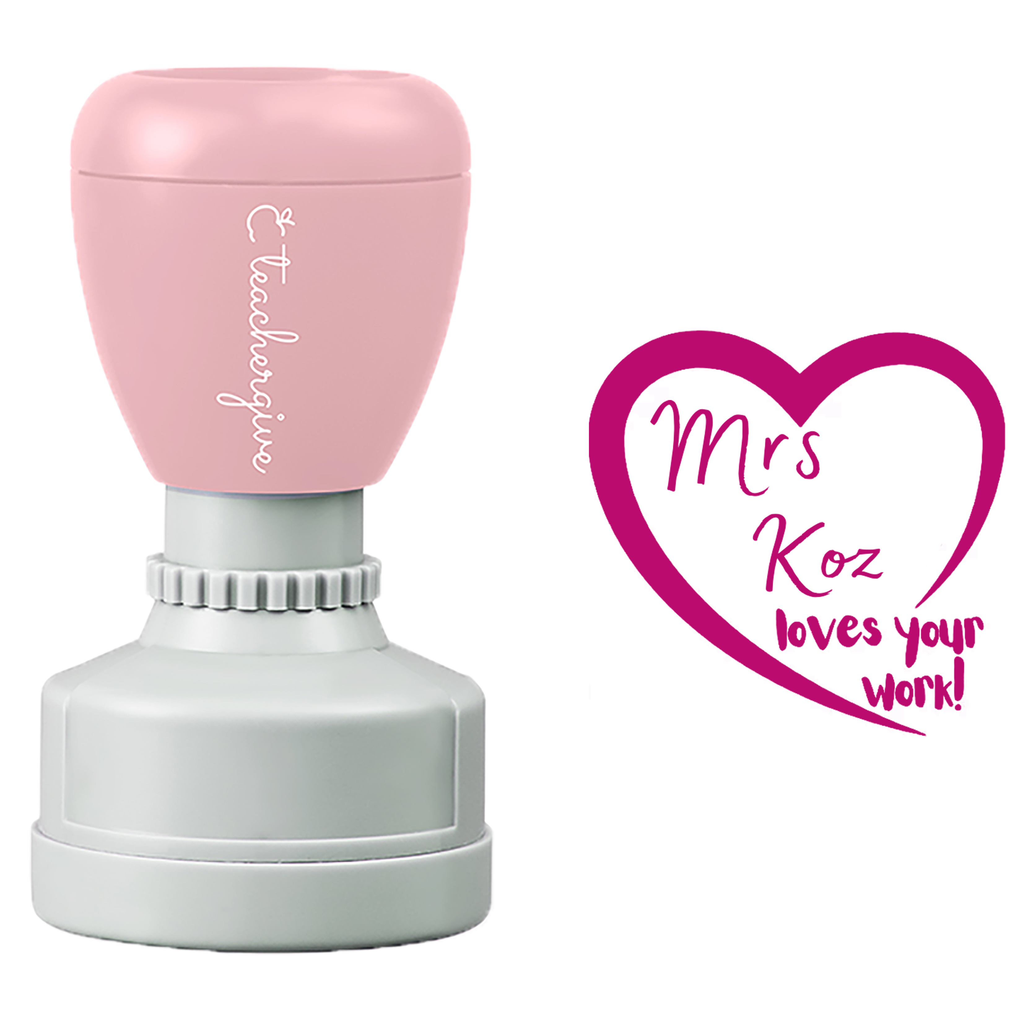Personalized Loves Your Work Teacher Stamp