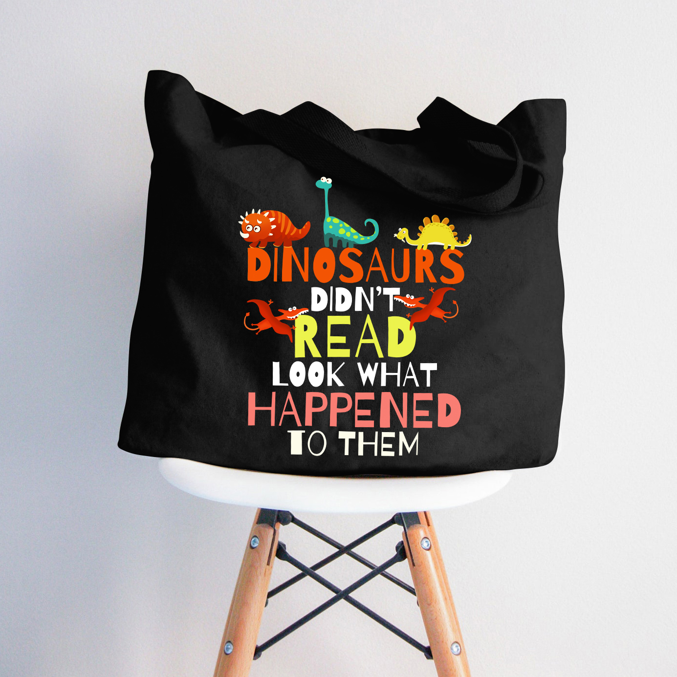 Dinosaurier haben nicht gelesen, schauen Sie, was mit ihnen passiert ist Lehrer Tragetasche mit Reißverschluss