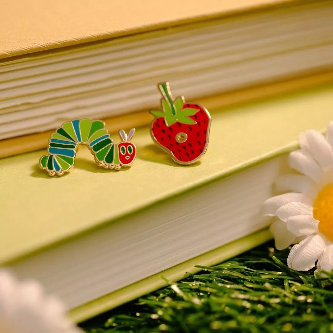 Lovely Caterpillar Strawberry Pin Set