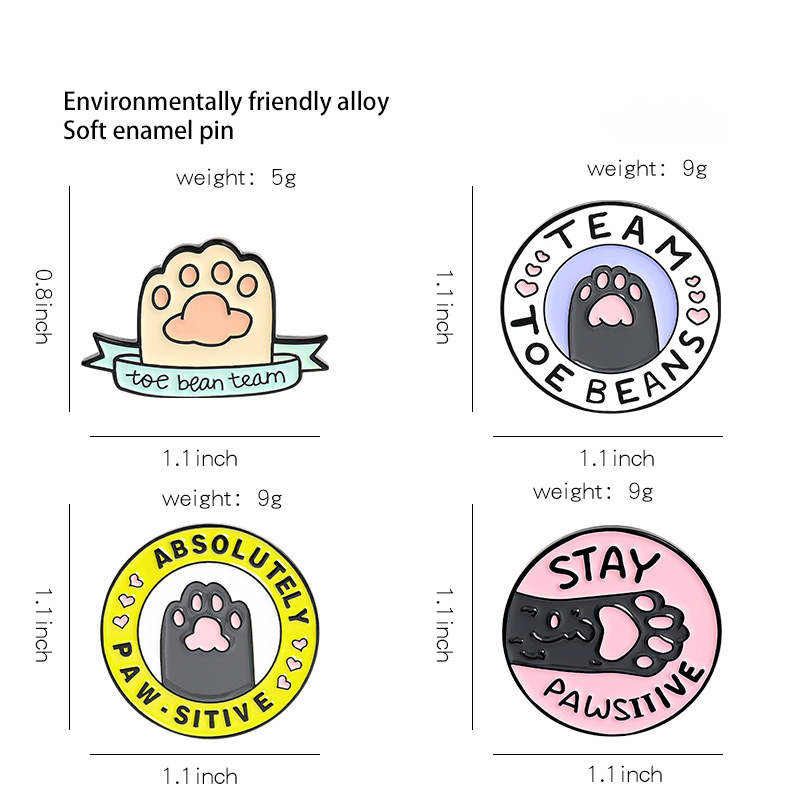Cartoon süße Katzenklaue Pin-Set