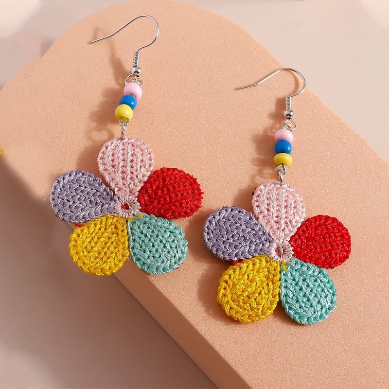 Flower Decor Drop Earrings