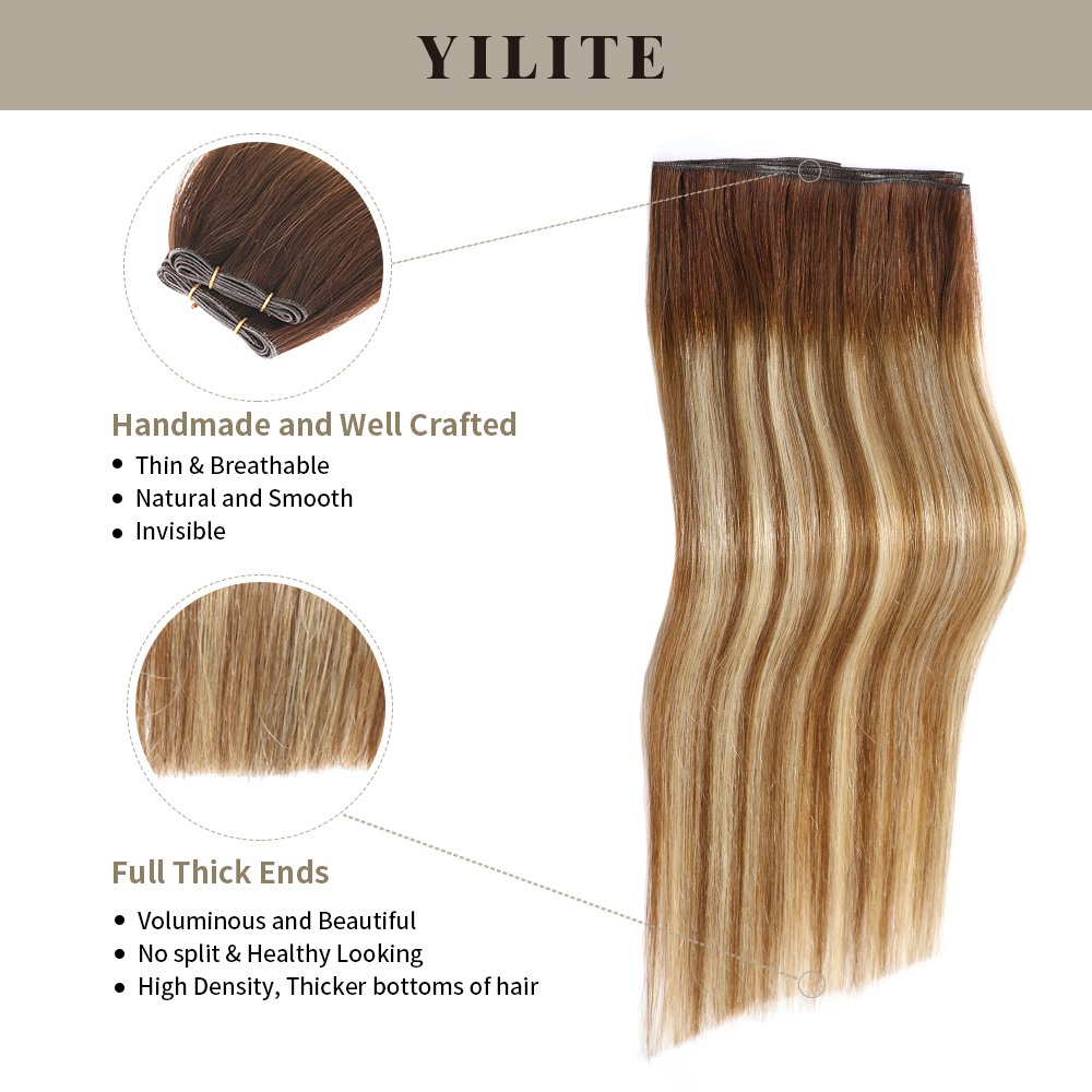 YILITE Seamless Genius Virgin Human Hair Weft 2PC (#P6/613/T4 -yilitehair