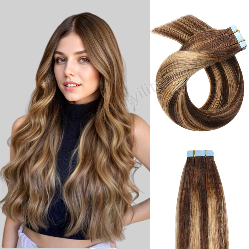 YILITE Tape In Hair Extensions Tape Ins Invisible Natural Remy Human