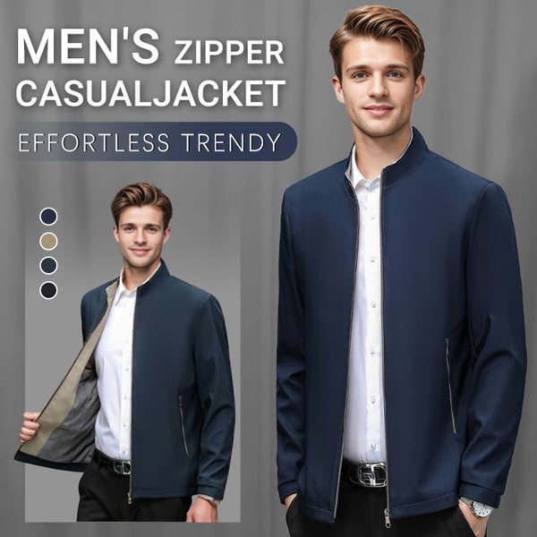 Men's Standing Collar Zipper Jacket