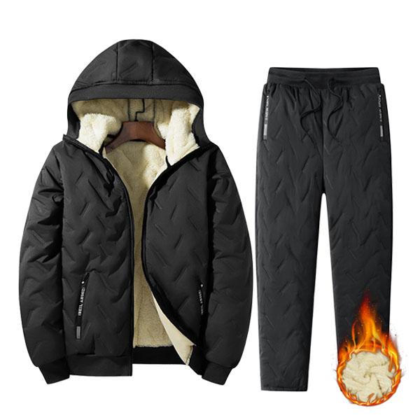 Men’s Autumn Winter Fleece Thickened Set - Multi-Pocket Design