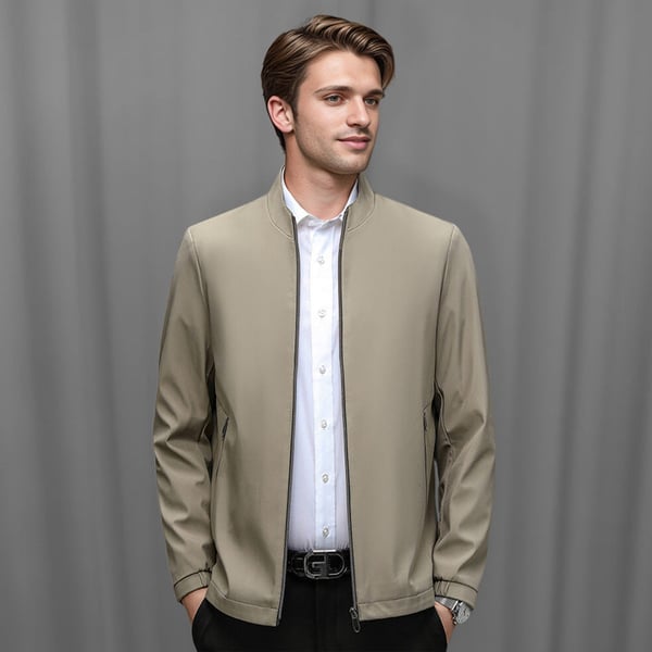 Men's Standing Collar Zipper Jacket