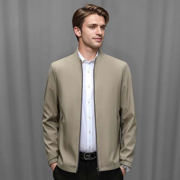 Men's Standing Collar Zipper Jacket