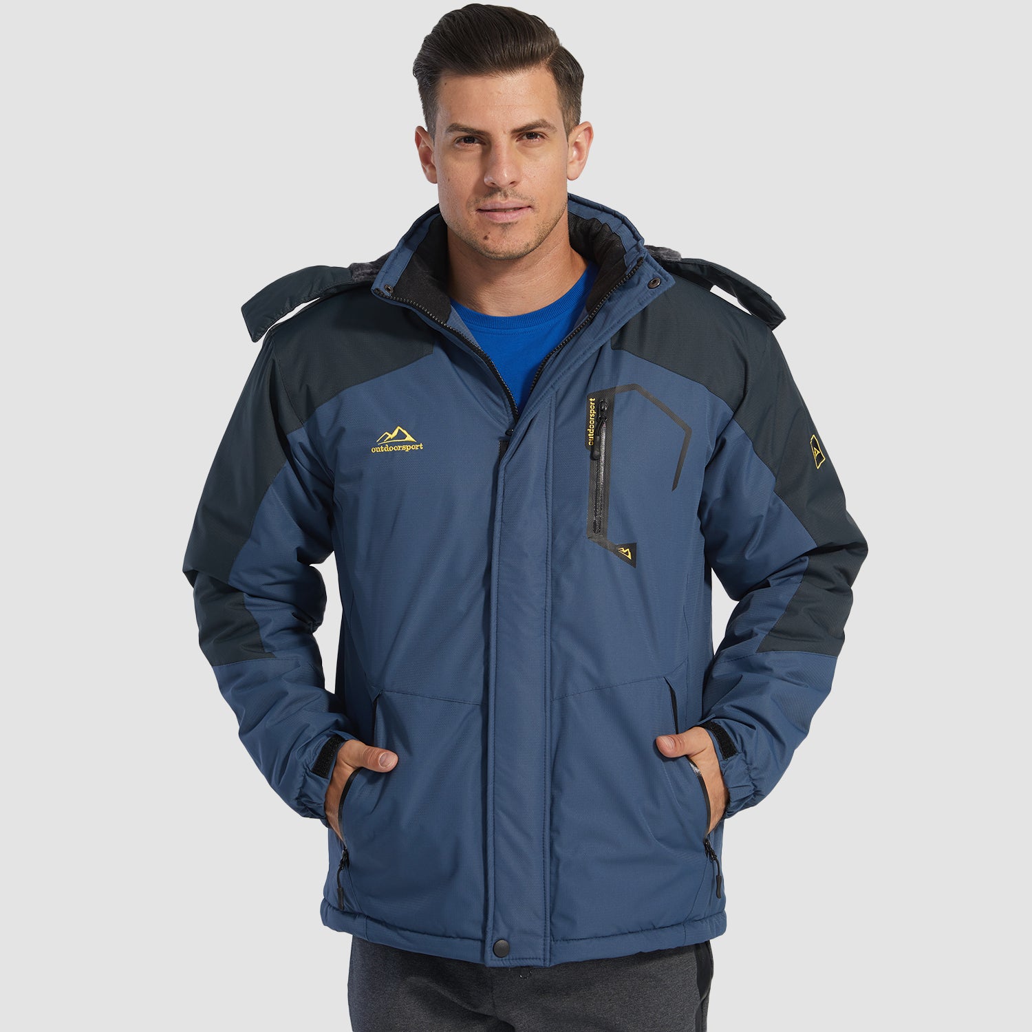 Men's Water-Repellent Winter Ski Jacket with Fleece Lining - MAGCOMSEN