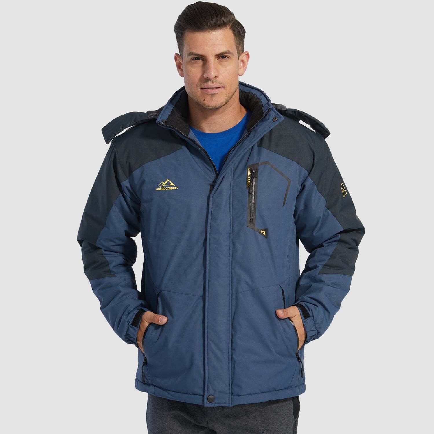 Men's Water-Repellent Winter Ski Jacket with Fleece Lining - MAGCOMSEN