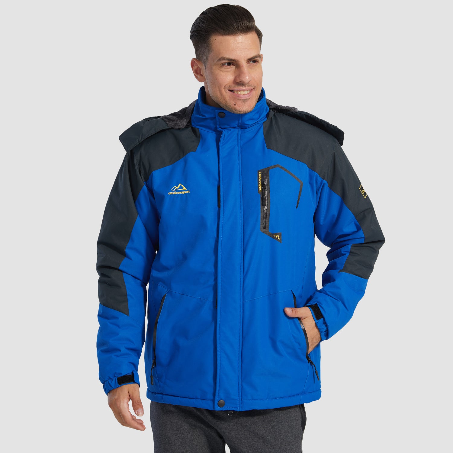 Men's Water-Repellent Winter Ski Jacket with Fleece Lining - MAGCOMSEN
