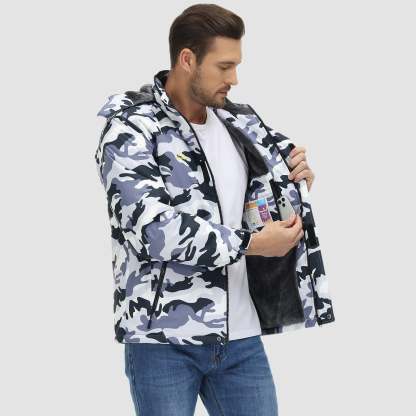 Men's Water-Repellent Winter Ski Jacket with Fleece Lining - MAGCOMSEN