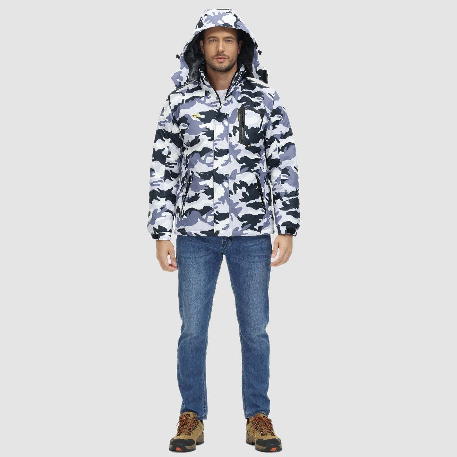 Men's Water-Repellent Winter Ski Jacket with Fleece Lining - MAGCOMSEN