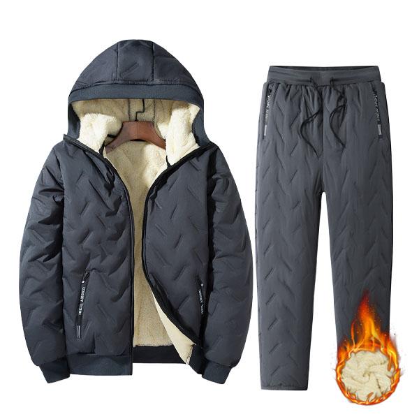 Men’s Autumn Winter Fleece Thickened Set - Multi-Pocket Design