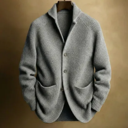 Men's Ribbed Wool Cardigan