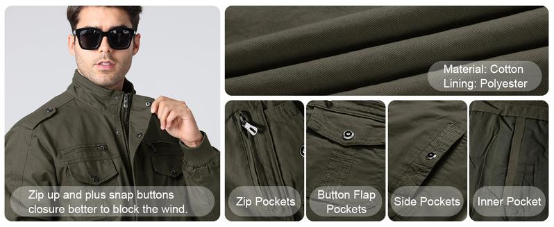 MAGCOMSEN Spring Tops Men's Spring Fall Casual Windbreaker Jacket Cargo Stand Collar Bomber Jackets Coat Fallfreshness