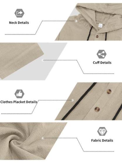 Men's Trendy Linen Hooded Two-Piece Set