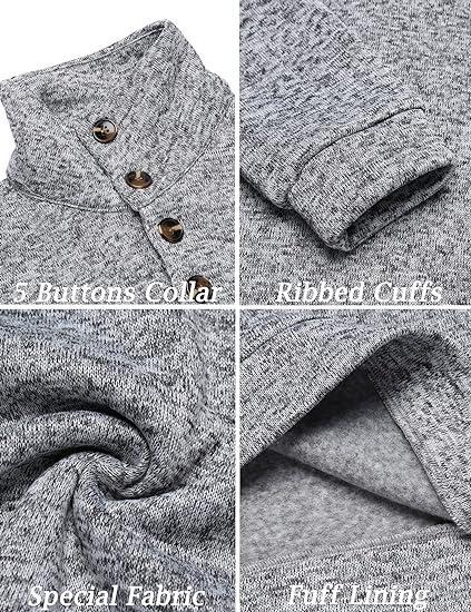 Men's Grey Fitted Long Sleeve Turtleneck Pullover Sweater