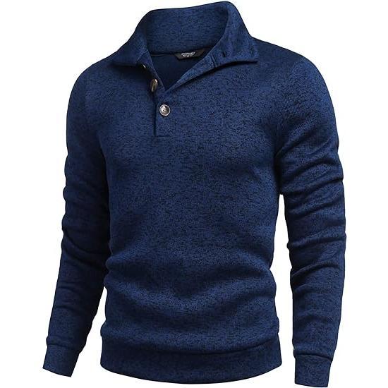 Men's Grey Fitted Long Sleeve Turtleneck Pullover Sweater