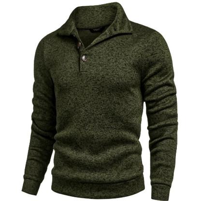 Men's Grey Fitted Long Sleeve Turtleneck Pullover Sweater