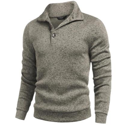 Men's Grey Fitted Long Sleeve Turtleneck Pullover Sweater