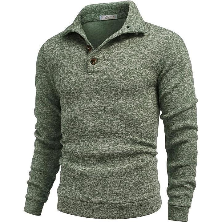 Men's Grey Fitted Long Sleeve Turtleneck Pullover Sweater