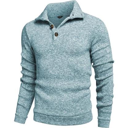 Men's Grey Fitted Long Sleeve Turtleneck Pullover Sweater