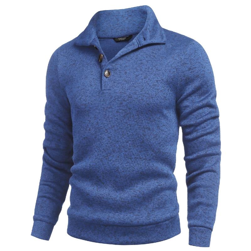 Men's Grey Fitted Long Sleeve Turtleneck Pullover Sweater