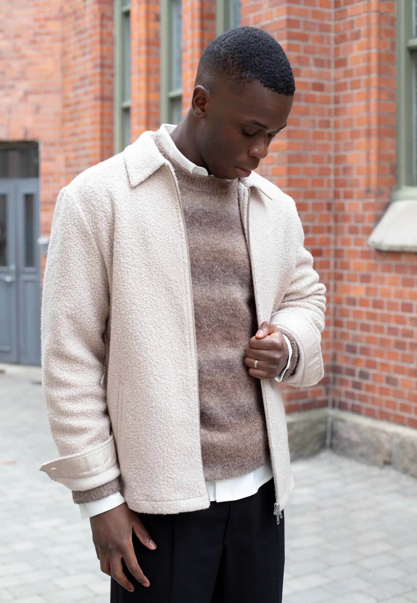 Fred boucle overshirt - Green