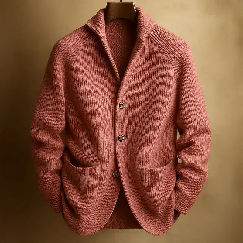 Men's Ribbed Wool Cardigan