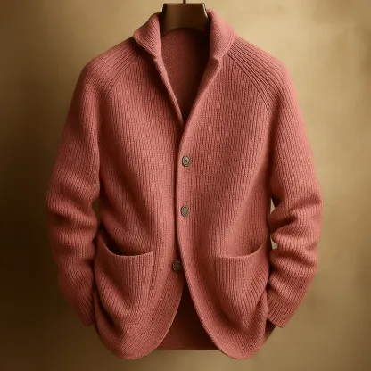 Men's Ribbed Wool Cardigan
