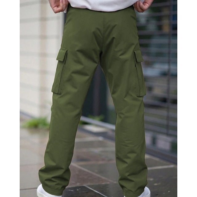 Men's Cargo Pants Trousers Multi Pocket Flap Pocket Plain