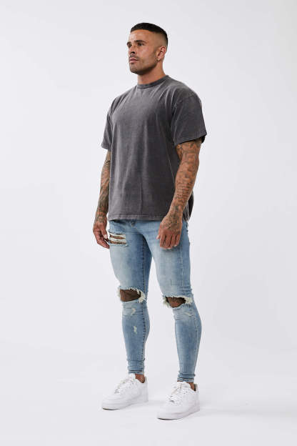BASICS OVERSIZED T-SHIRT - WASHED GREY