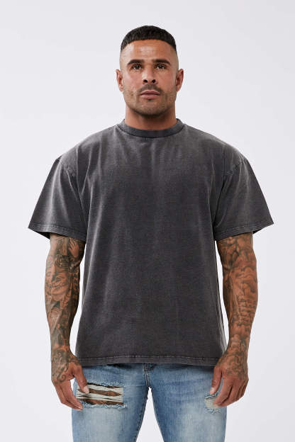 BASICS OVERSIZED T-SHIRT - WASHED GREY